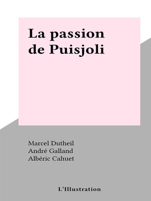 cover image of La passion de Puisjoli